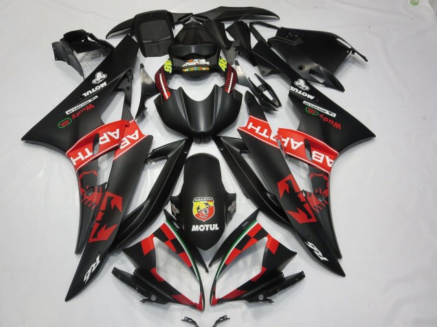 Abarth Negro Mate 2006-2007 Yamaha R6 Carenados Moto