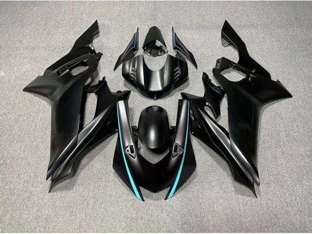 Acentos En Negro Mate & Verde Azulado 2017-2021 Yamaha R6 Carenados Moto