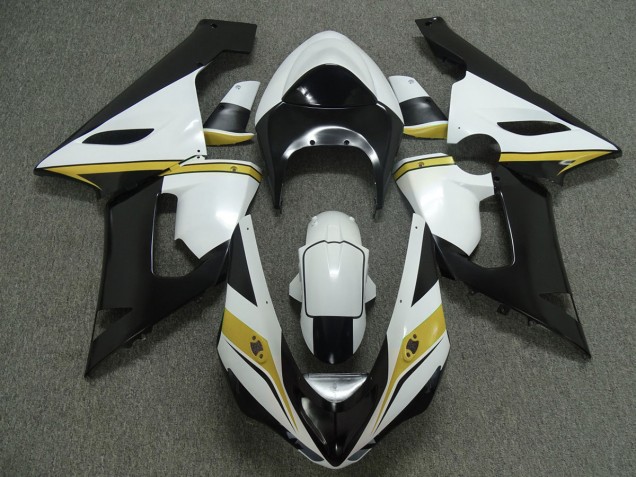 Amarillo Blanco & Negro 2005-2006 Kawasaki ZX6R Carenados Moto
