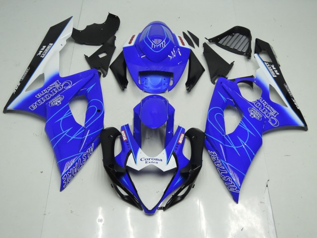 Azul & Blanco Corona 2005-2006 Suzuki GSXR 1000 Carenados Moto