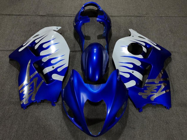 Azul Brillante & Blanco 1997-2007 Suzuki GSXR 1300 Carenados Moto