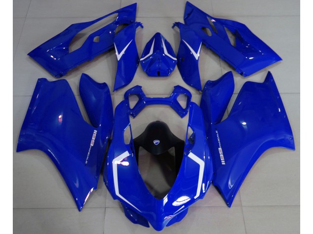 Azul Brillante & Blanco 2011-2014 Ducati 1199 Carenados Moto