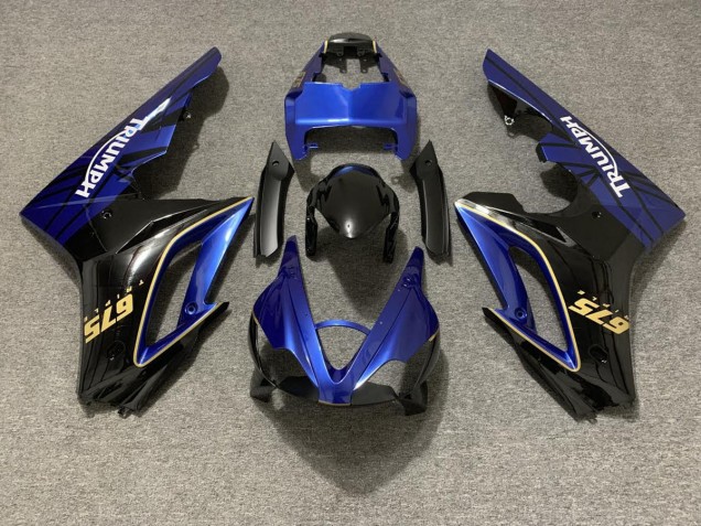 Azul Brillante & Negro 2009-2012 Triumph Daytona 675 Carenados Moto