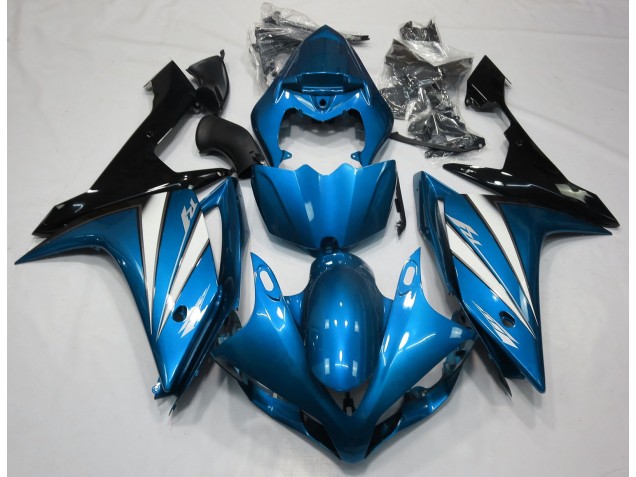 Azul Claro Blanco & Negro 2007-2008 Yamaha R1 Carenados Moto