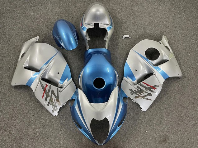 Azul Claro Brillante & Plateado 1997-2007 Suzuki GSXR 1300 Carenados Moto