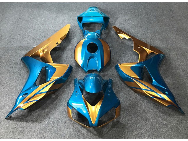 Azul Claro & Dorado 2006-2007 Honda CBR1000RR Carenados Moto