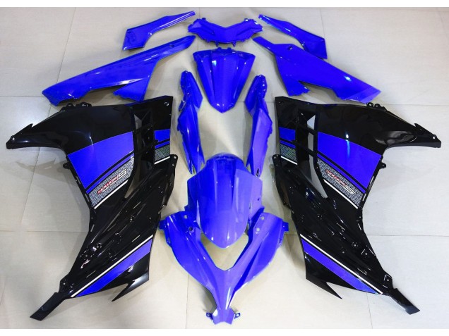 Azul Medianoche & Negro 2013-2018 Kawasaki Ninja 300 Carenados Moto