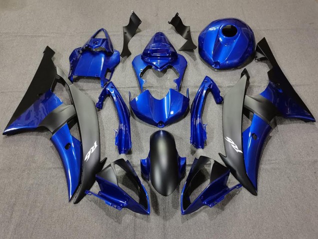 Azul Oscuro & Negro Mate 2008-2016 Yamaha R6 Carenados Moto