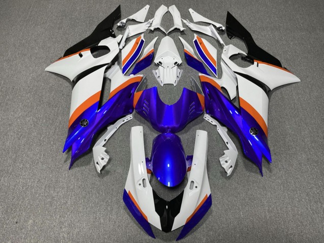 Azul Profundo & Naranja 2017-2021 Yamaha R6 Carenados Moto