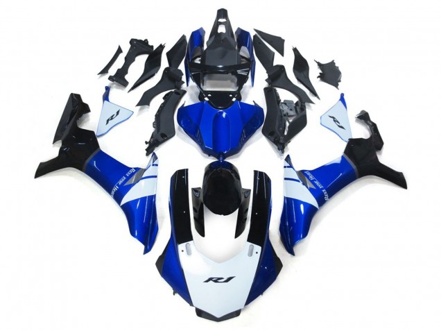 Blanco & Azul 2015-2019 Yamaha R1 Carenados Moto