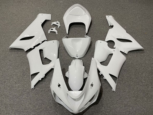 Blanco Brillante 2005-2006 Kawasaki ZX6R Carenados Moto