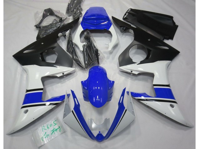 Blanco Brillante & Azul 2003-2004 Yamaha R6 Carenados Moto