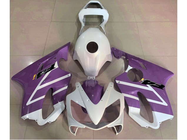 Blanco Brillante & Morado 2001-2003 Honda CBR600 F4i Carenados Moto