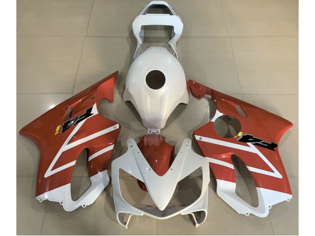 Blanco Brillante & Naranja 2001-2003 Honda CBR600 F4i Carenados Moto