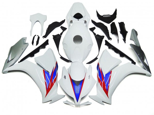Blanco Brillo & Plata 2012-2016 Honda CBR1000RR Carenados Moto