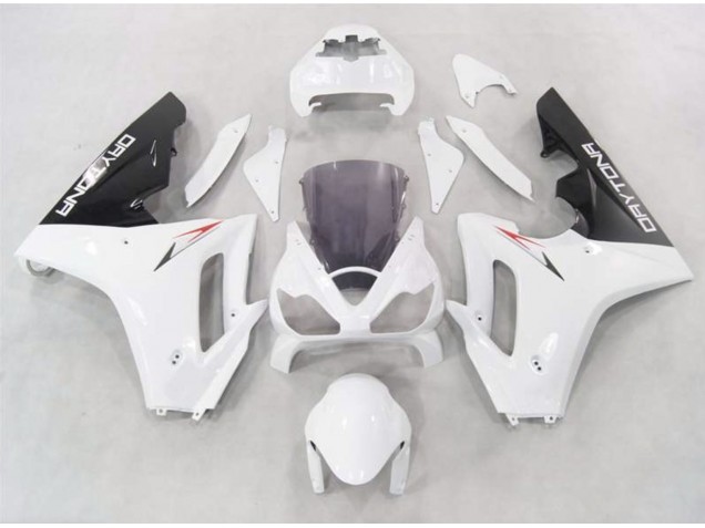 Blanco Con Bajos Negros 2006-2008 Triumph Daytona 675 Carenados Moto