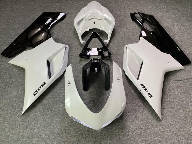 Blanco Perla & Negro 2007-2014 Ducati 848 1098 1198 Carenados Moto