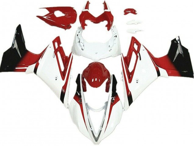 Blanco & Rojo 2013-2016 Triumph Daytona 675 Carenados Moto