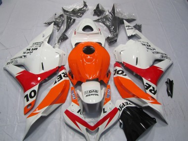 Blanco & Rojo Repsol 2009-2012 Honda CBR600RR Carenados Moto