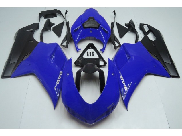 Brillante Azul & Negro 2007-2014 Ducati 848 1098 1198 Carenados Moto