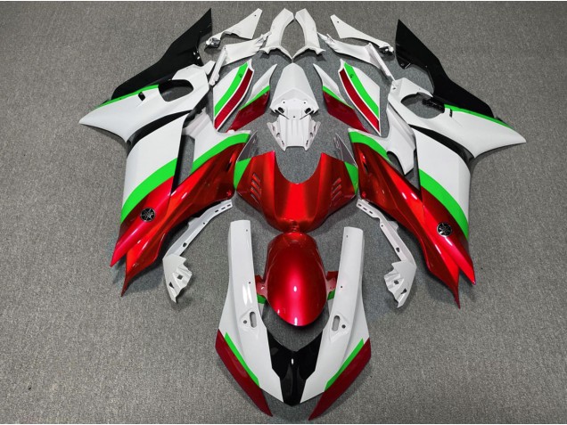 Brillo Rojo & Verde 2017-2021 Yamaha R6 Carenados Moto