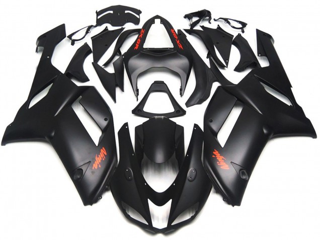 Calcomanías Rojas Negras Mate 2007-2008 Kawasaki ZX6R Carenados Moto
