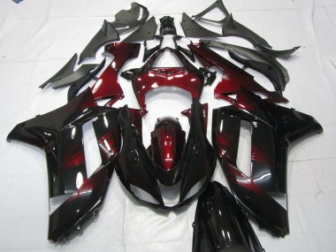 Color Rojo Oscuro 2007-2008 Kawasaki ZX6R Carenados Moto