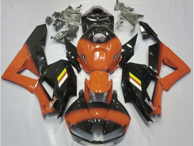 Desvanecimiento Naranja Brillante & Negro 2013-2023 Honda CBR600RR Carenados Moto
