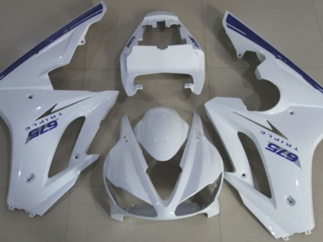 Estilo Azul Blanco OEM 2009-2012 Triumph Daytona 675 Carenados Moto