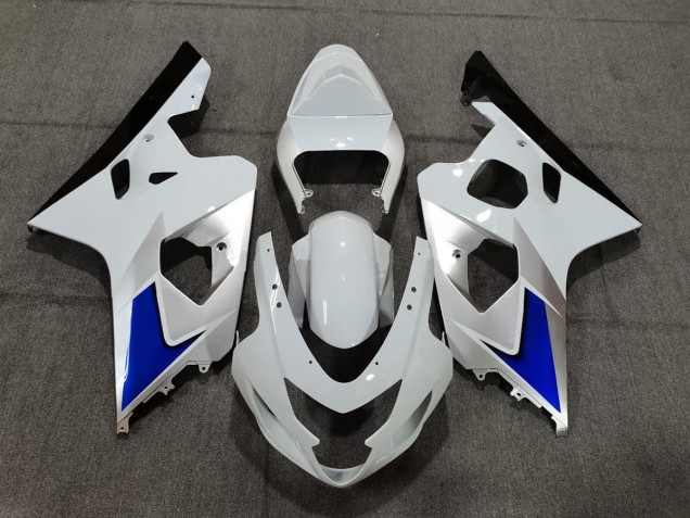 Estilo Azul Blanco & Plateado 2004-2005 Suzuki GSXR 600-750 Carenados Moto