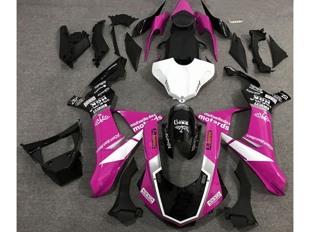 Estilo De Logotipo Rosa Brillante 2015-2019 Yamaha R1 Carenados Moto