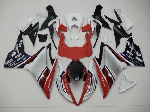 Estilo Rojo Blanco & Negro 2013-2016 Triumph Daytona 675 Carenados Moto