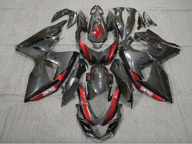 Fibra De Carbono Rojo 2009-2016 Suzuki GSXR 1000 Carenados Moto