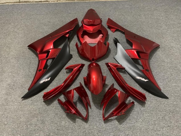 Granate & Negro 2006-2007 Yamaha R6 Carenados Moto