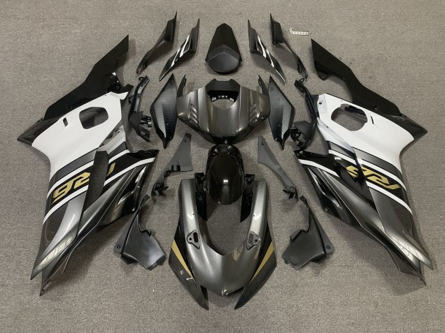 Gris Plomizo & Dorado 2017-2021 Yamaha R6 Carenados Moto