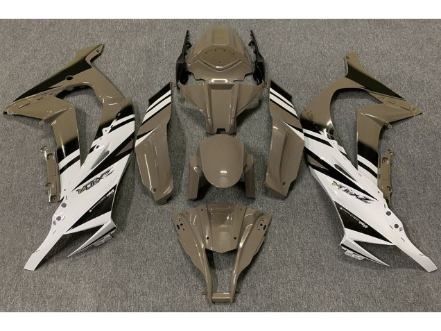 Marrón Brillante & Blanco 2011-2015 Kawasaki ZX10R Carenados Moto