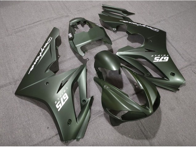 Mate Verde Blanco 2009-2012 Triumph Daytona 675 Carenados Moto