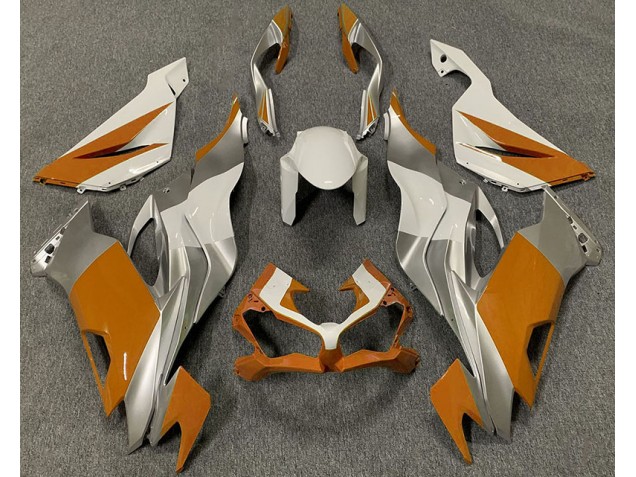 Naranja Blanco & Plata 2019-2023 Kawasaki ZX6R Carenados Moto