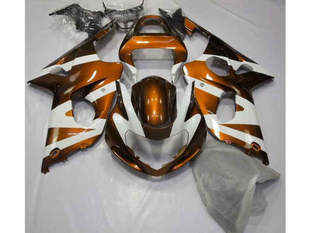 Naranja Brillante & Blanco 2000-2002 Suzuki GSXR 1000 Carenados Moto