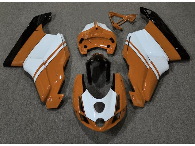 Naranja Brillante & Blanco 2003-2004 Ducati 749 999 Carenados Moto