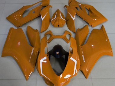 Naranja Brillante & Blanco 2011-2014 Ducati 1199 Carenados Moto