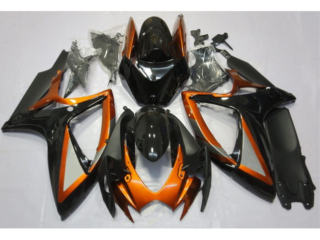 Naranja Brillante & Negro 2006-2007 Suzuki GSXR 600-750 Carenados Moto