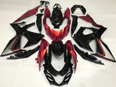 Naranja Quemado & Negro 2009-2016 Suzuki GSXR 1000 Carenados Moto