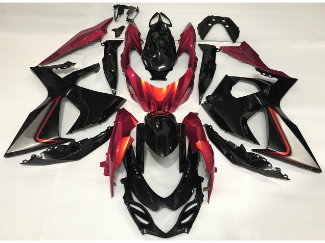Naranja Quemado & Negro 2009-2016 Suzuki GSXR 1000 Carenados Moto