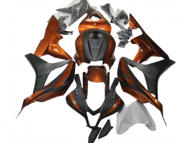 Naranja Quemado & Negro Mate 2007-2008 Honda CBR600RR Carenados Moto