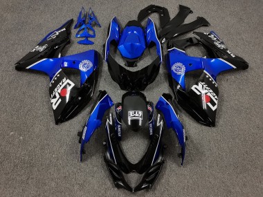 Negro & Azul Con Logotipos Personalizados 2009-2016 Suzuki GSXR 1000 Carenados Moto