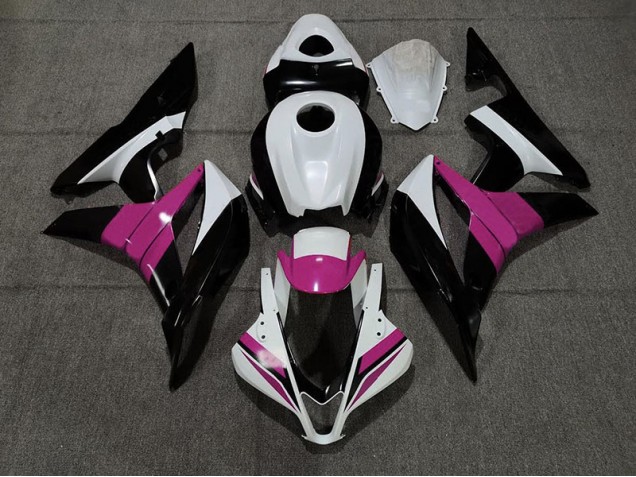 Negro Blanco & Rosa 2007-2008 Honda CBR600RR Carenados Moto