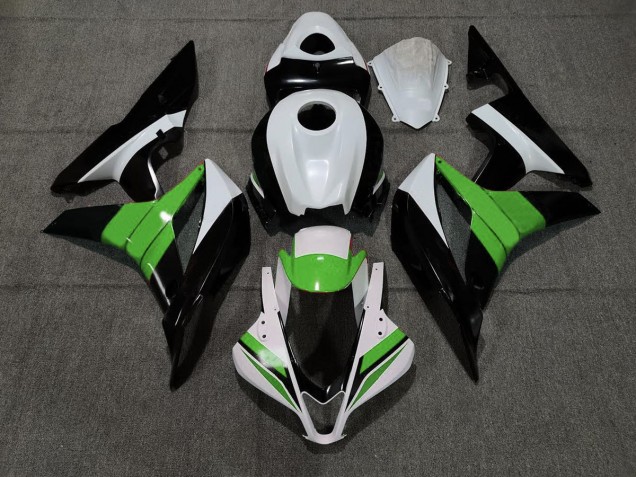 Negro Blanco & Verde 2007-2008 Honda CBR600RR Carenados Moto