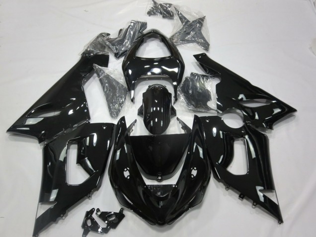 Negro Brillante 2005-2006 Kawasaki ZX6R Carenados Moto