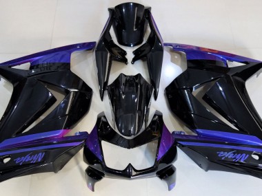 Negro Brillante & Azul 2008-2012 Kawasaki Ninja 250 Carenados Moto